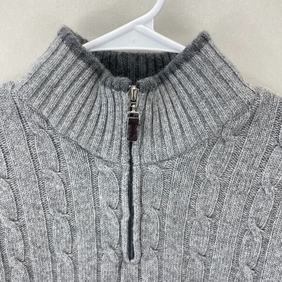 Daniele Blasi Sweater Men’s XL Gray Wool 1/4 Zip Cable Knit Casual Italy Made - Picture 3 of 10